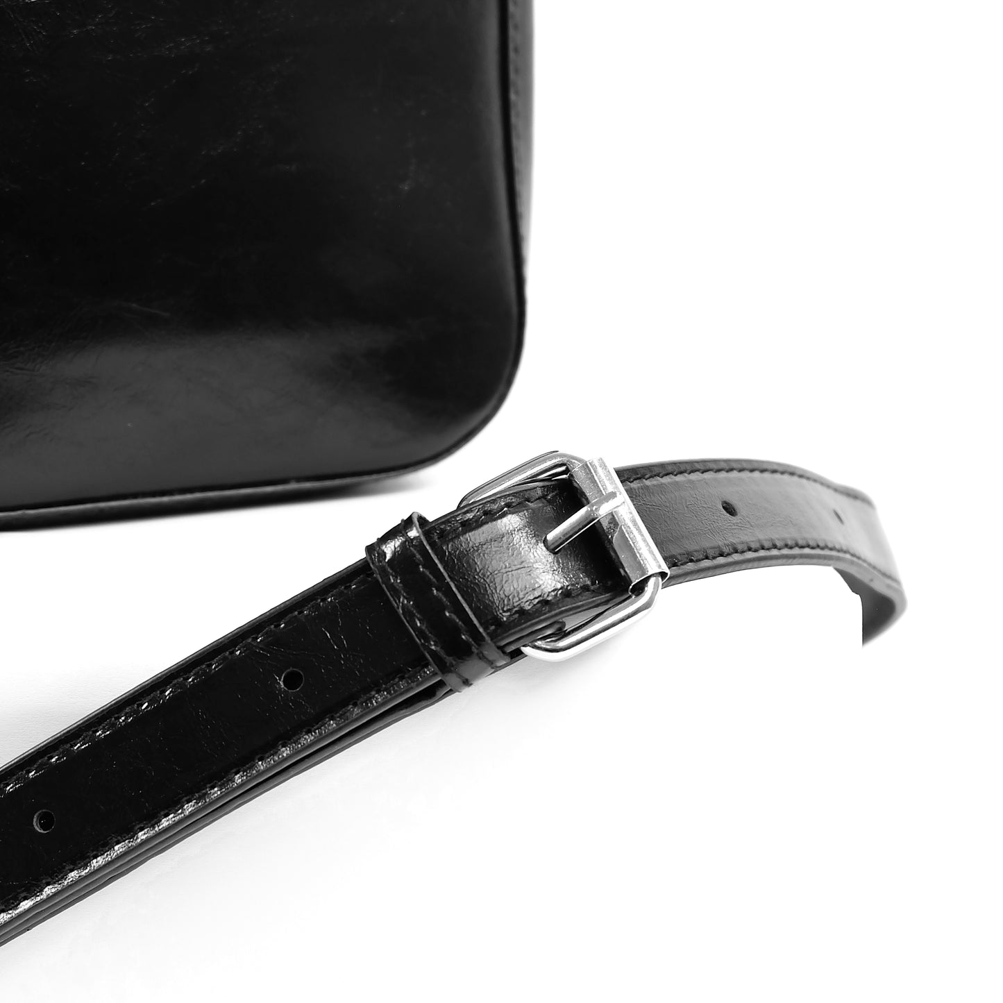(CLEARANCE) TIKAS Bag in Oil Black - PU Leather