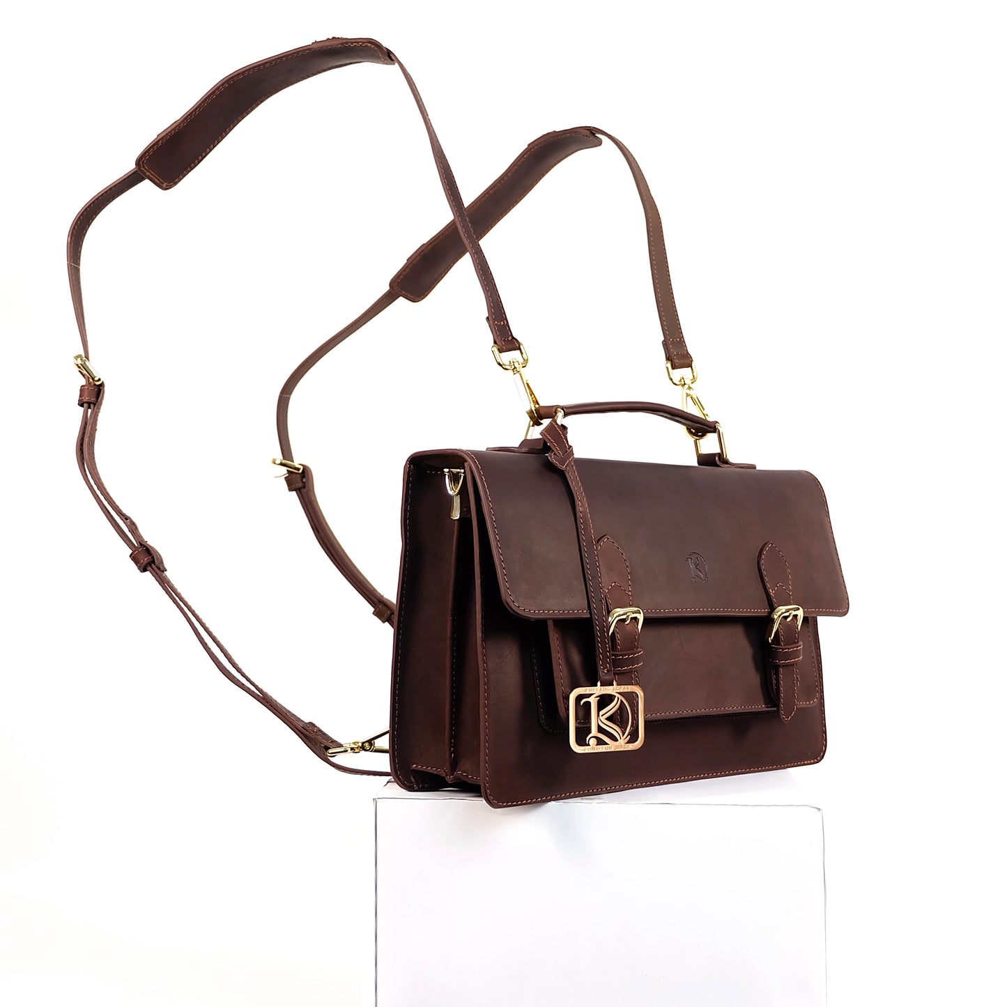 MAHARLIKA Backpack in Vintage Dark Brown - Genuine Leather