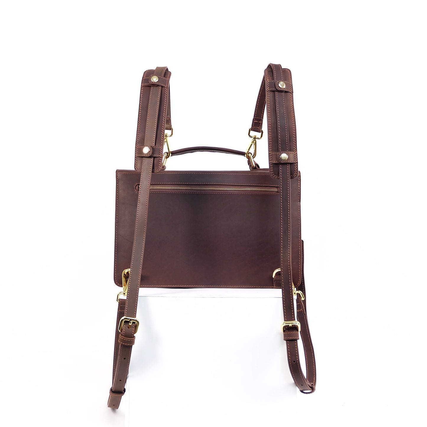 MAHARLIKA Backpack in Vintage Dark Brown - Genuine Leather