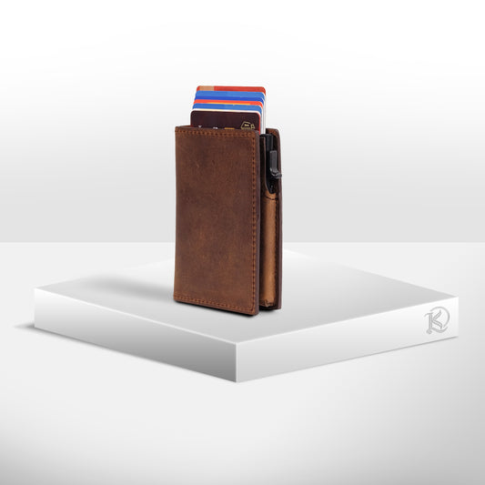 Bagani Card Holder in Vintage Tan - Genuine Leather w/ RFID Blocker