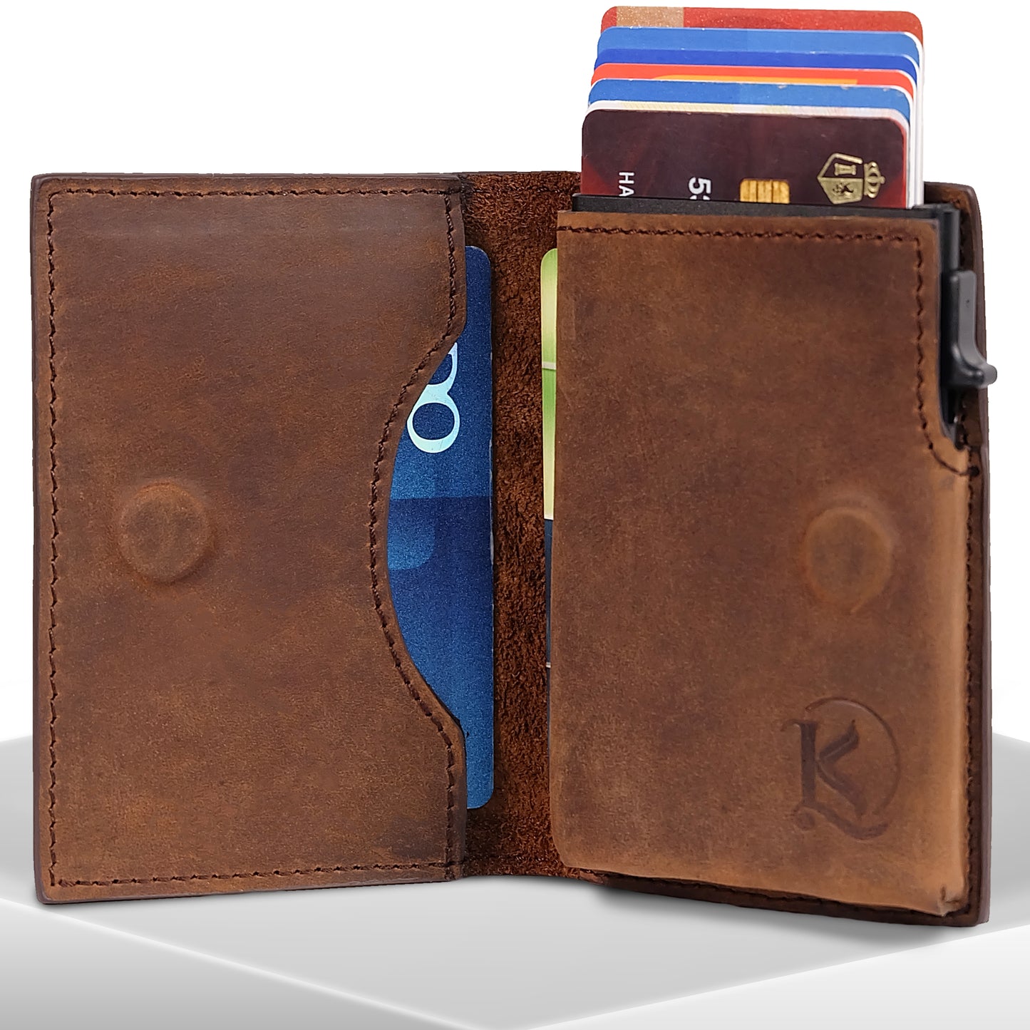 Bagani Card Holder in Vintage Tan - Genuine Leather w/ RFID Blocker