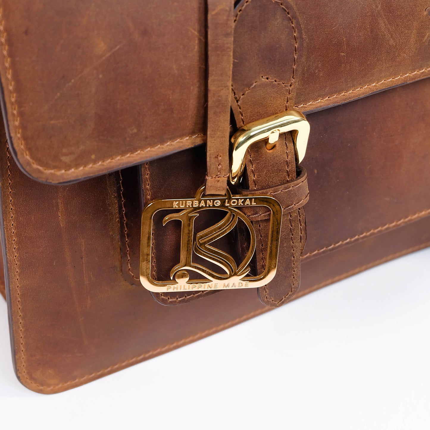 MAHARLIKA Bag in Vintage Dark Tan - Genuine Leather