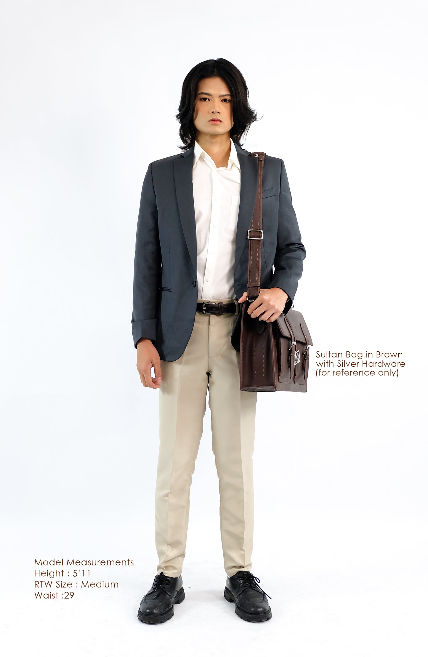 SULTAN Laptop Bag in Vintage Dark Brown Gold - Genuine Leather