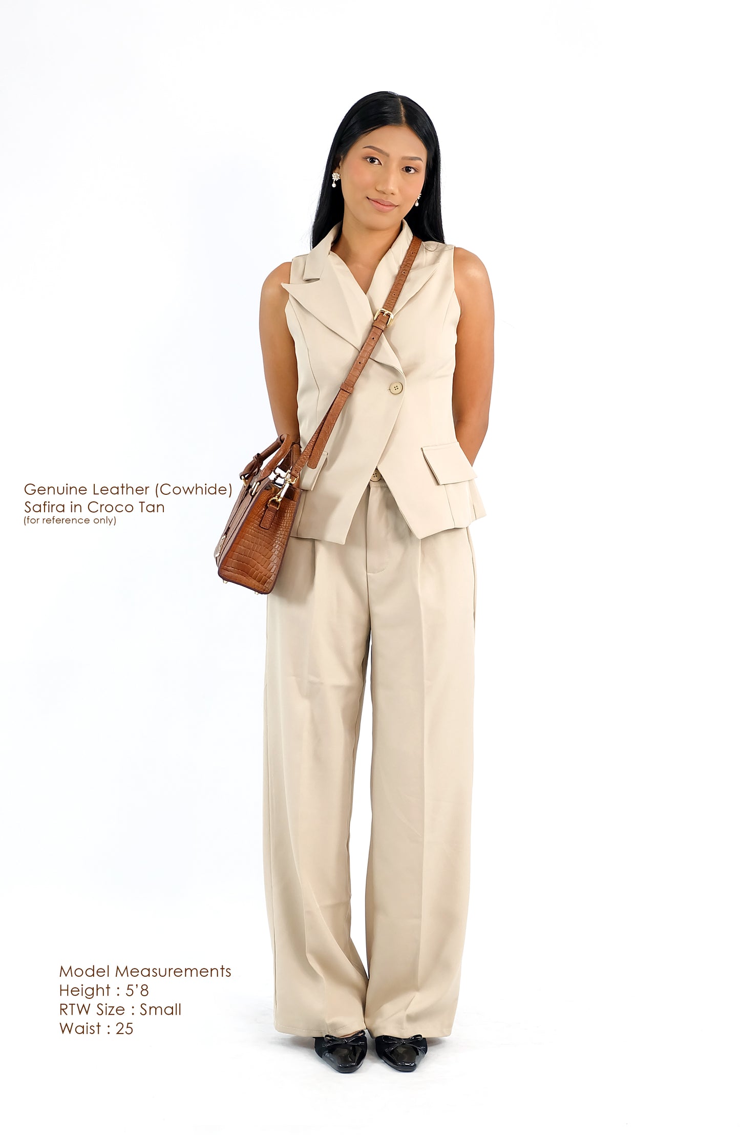 SAFIRA Mini Bag in Croco Tan - Genuine Leather