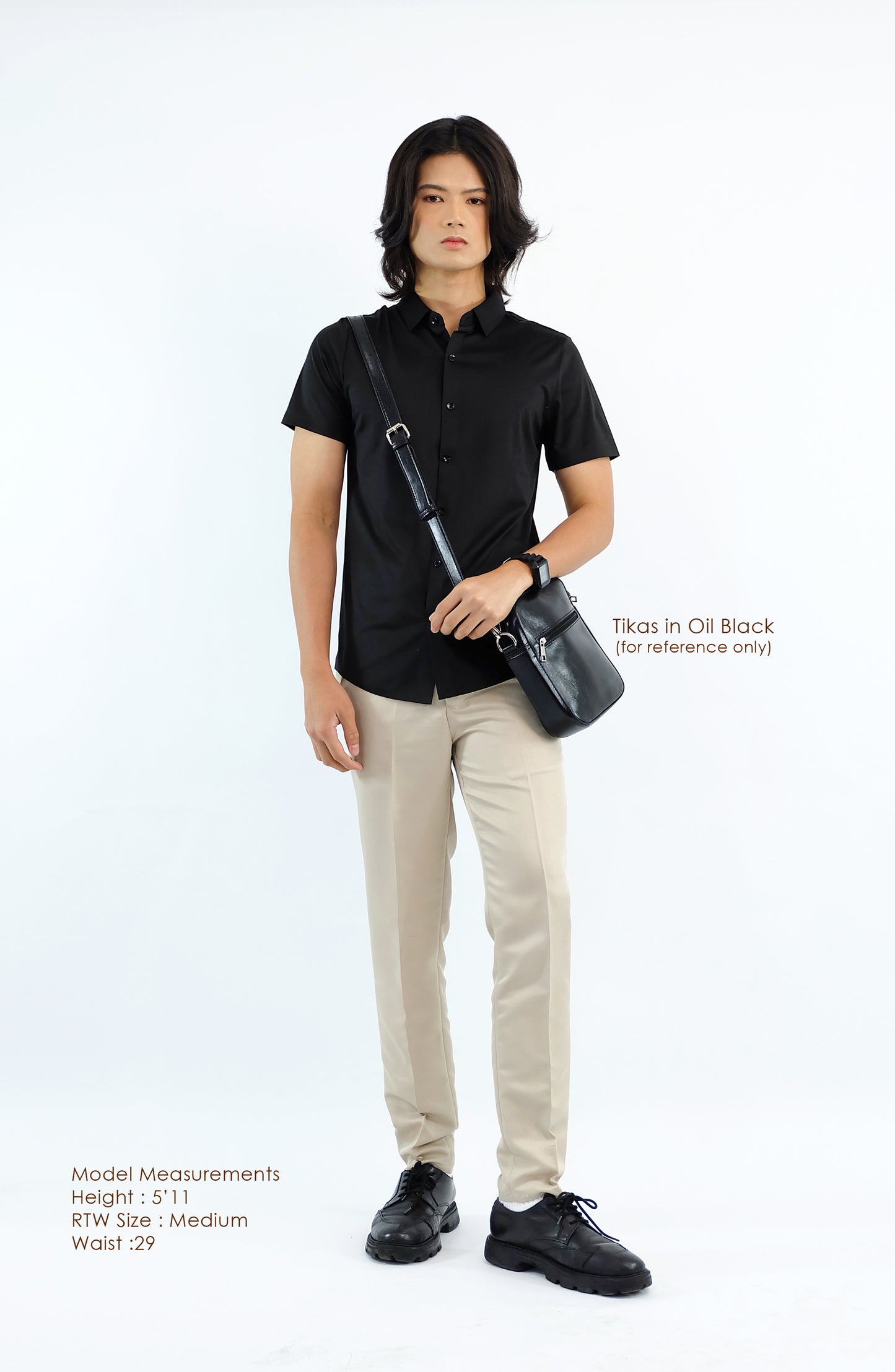 (CLEARANCE) TIKAS Bag in Oil Black - PU Leather