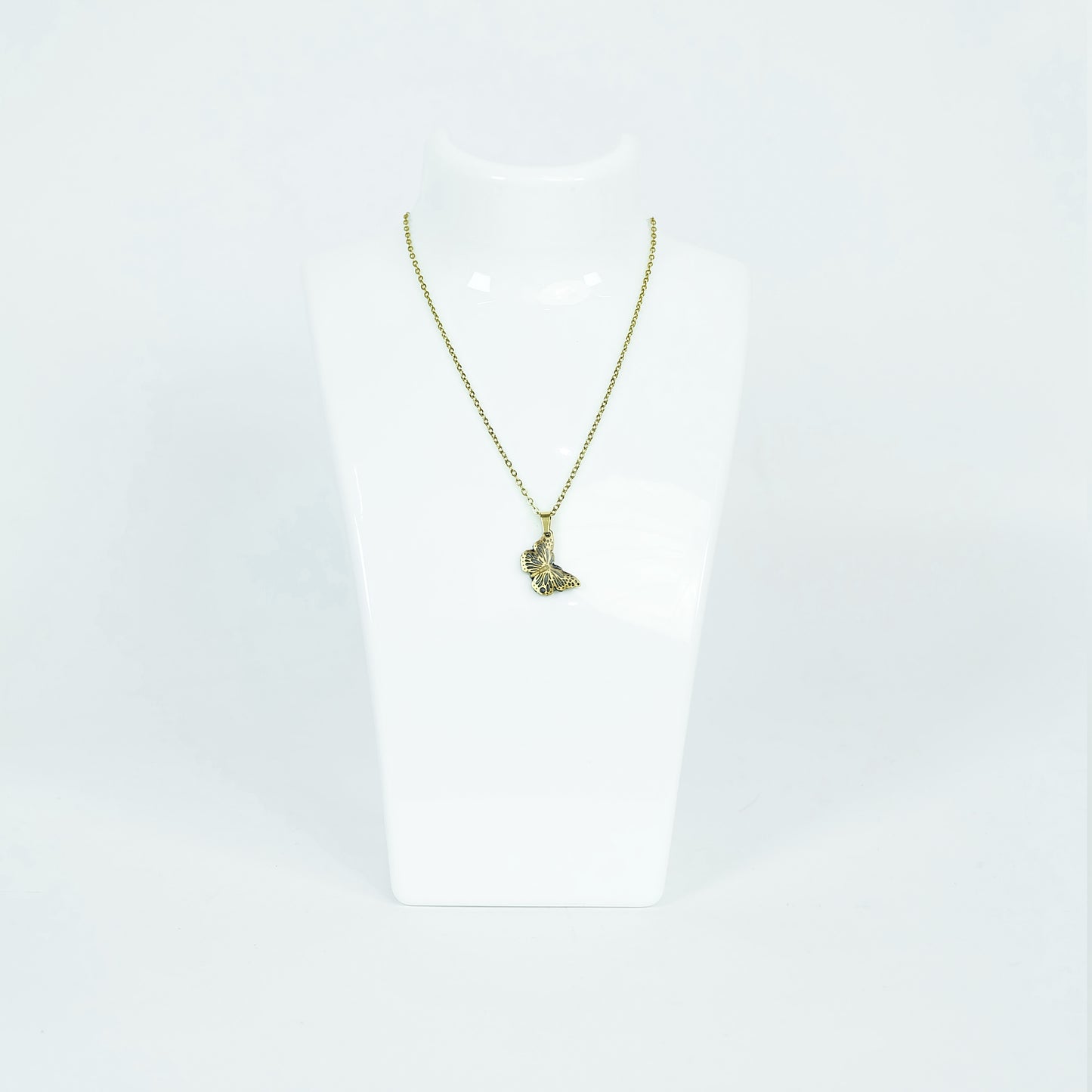 Dainty Butterfly Necklace in Gold - Polymer Clay/Resin