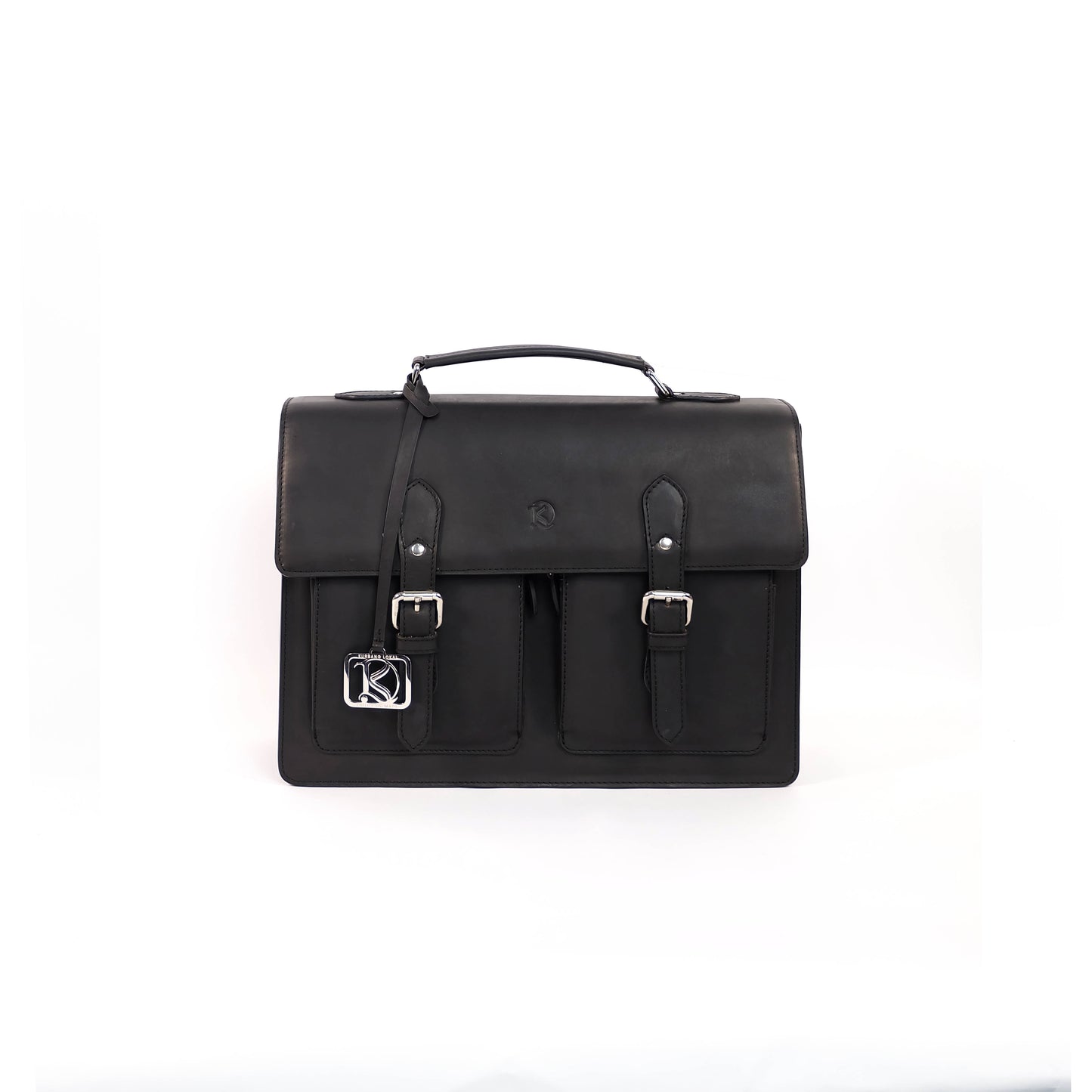 SULTAN Laptop Bag in Black Silver -  Genuine Leather