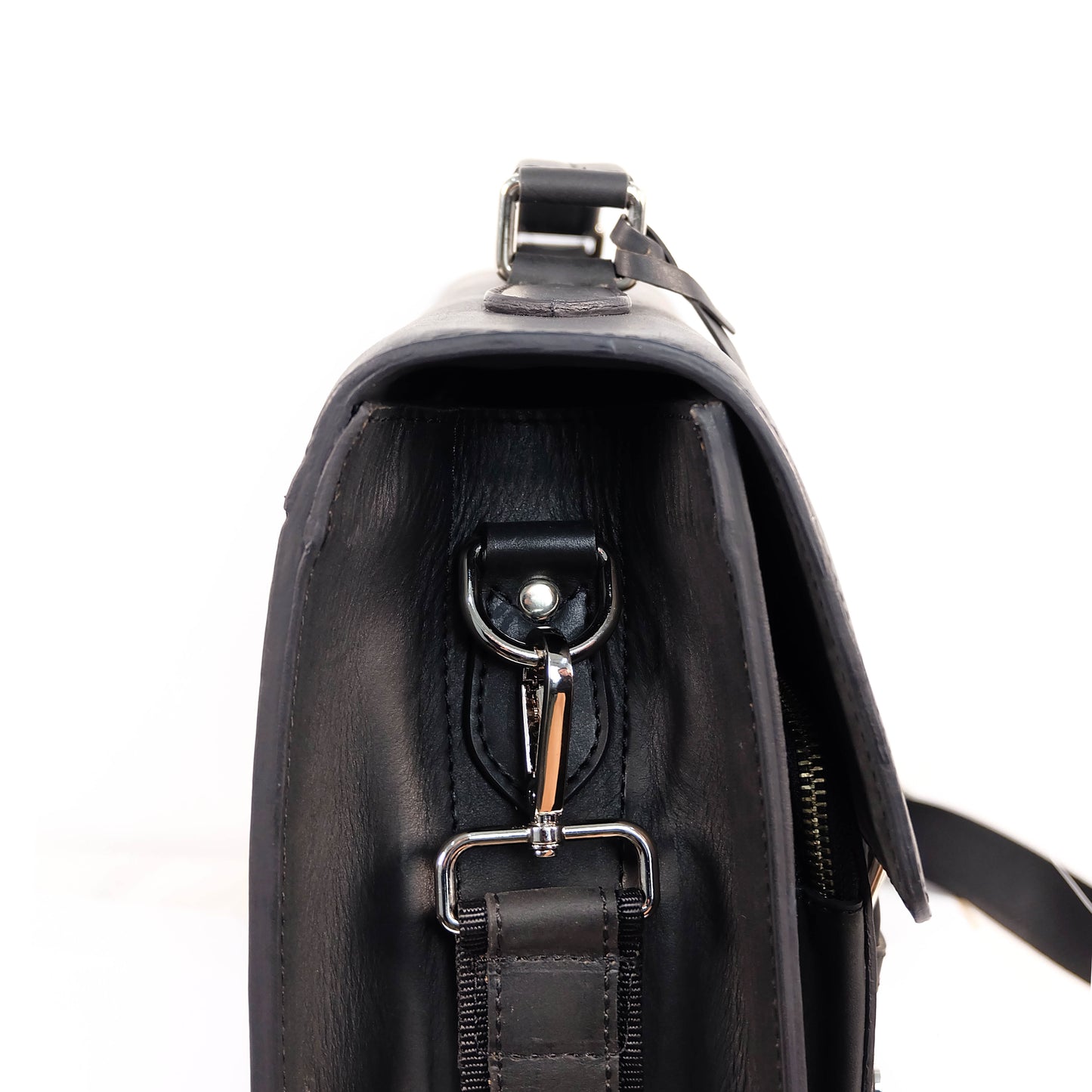 SULTAN Laptop Bag in Black Silver -  Genuine Leather