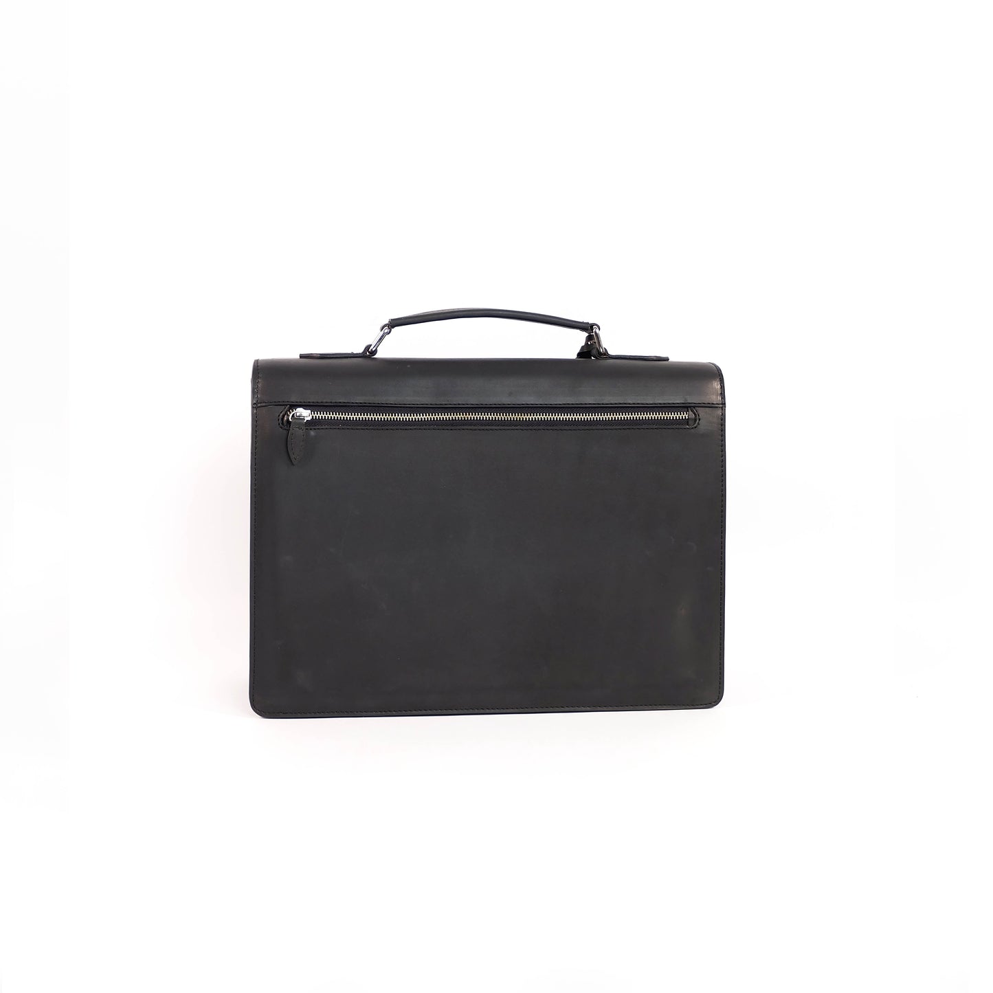 SULTAN Laptop Bag in Black Silver -  Genuine Leather