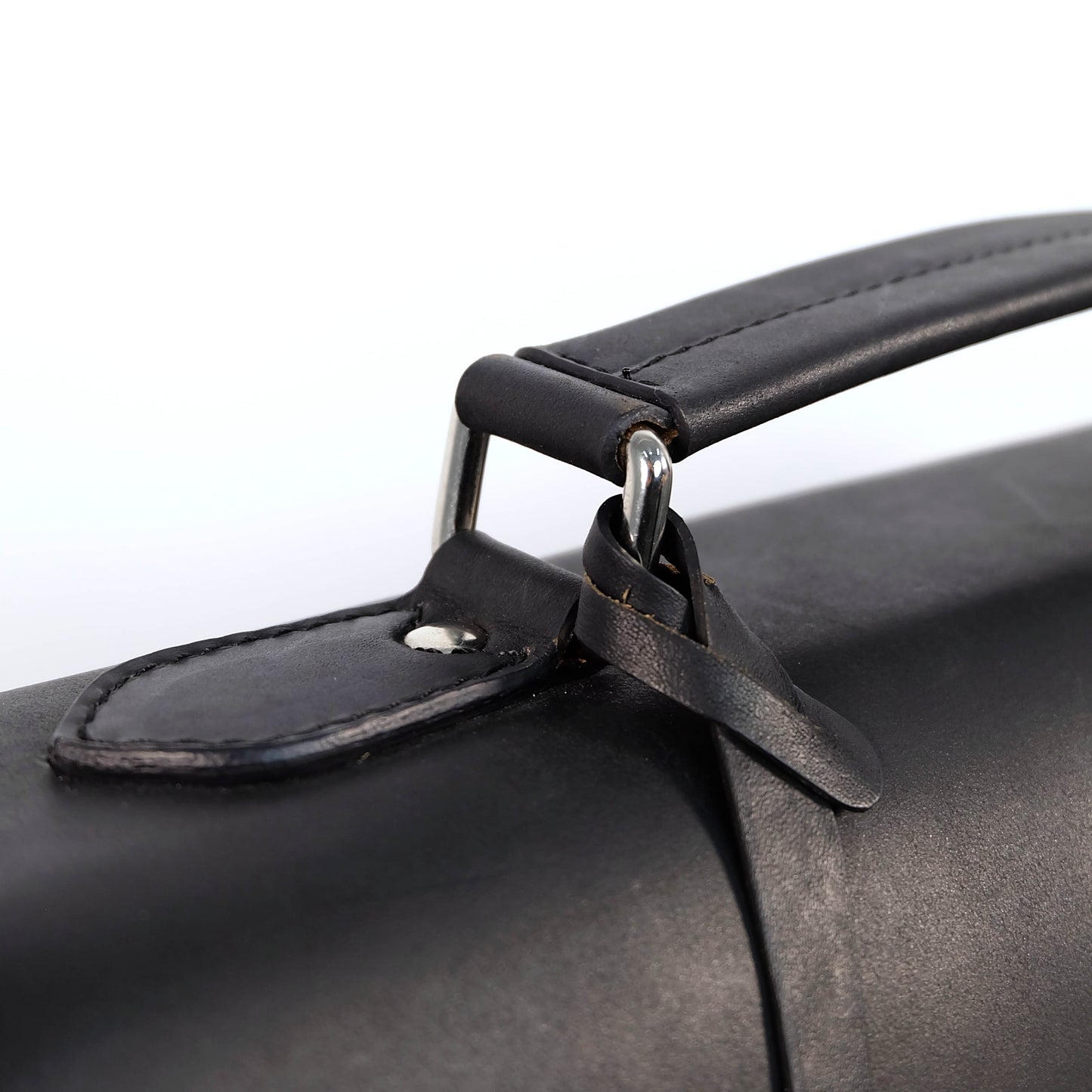 SULTAN Laptop Bag in Black Silver -  Genuine Leather