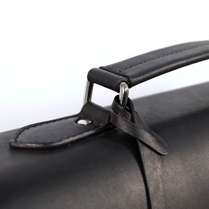 SULTAN Laptop Bag in Black Silver -  Genuine Leather