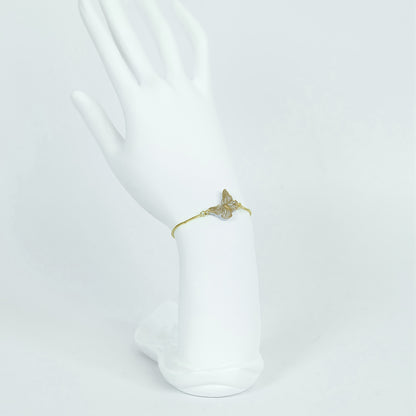 Dainty Butterfly Adjustable Bracelet in Gold - Polymer Clay/Resin
