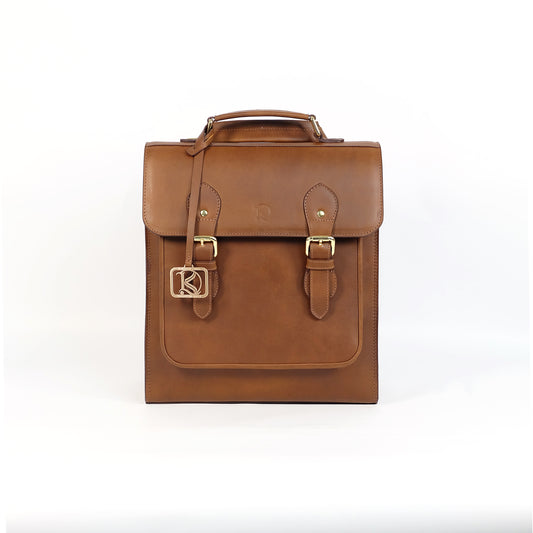 HARA Backpack in Vintage Dark Brown -  Genuine Leather