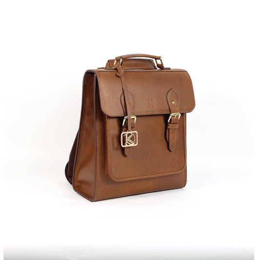 HARA Backpack in Vintage Dark Brown -  Genuine Leather