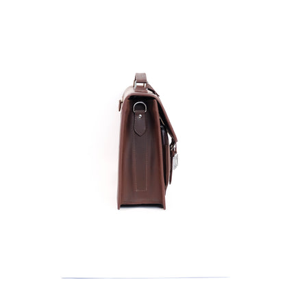 SULTAN Laptop Bag in Vintage Dark Brown Silver -  Genuine Leather