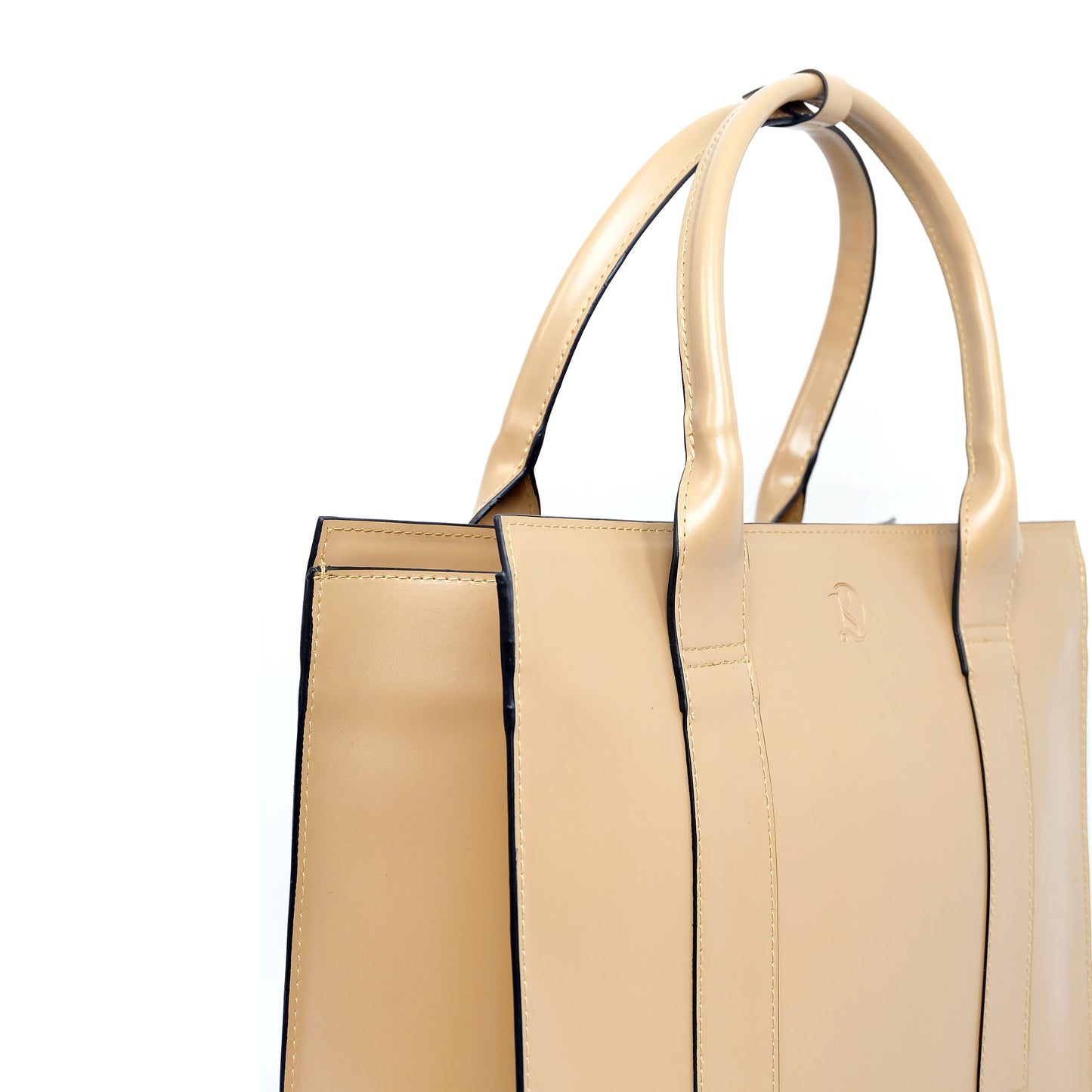 (CLEARANCE) AMIRA Laptop Tote Bag in Champagne - PU Leather