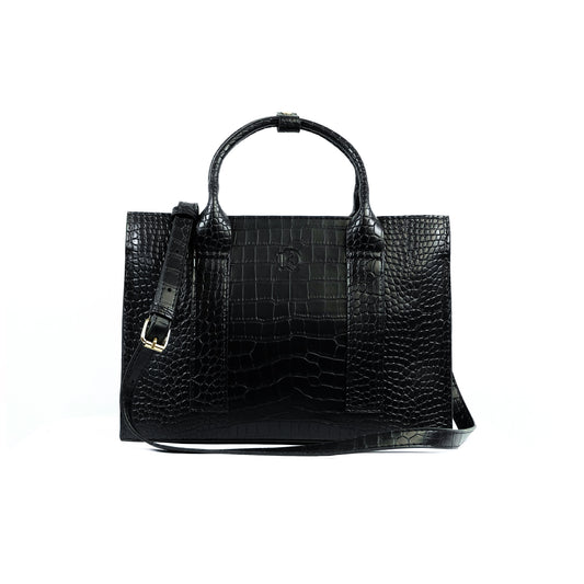 (CLEARANCE) SIERRA Bag in Croco Black - PU Leather