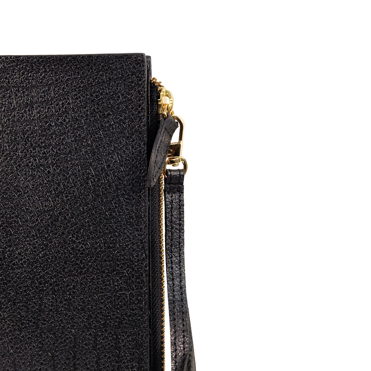 Silvia Long Cash/Card Wallet in Croco Black - Genuine Leather