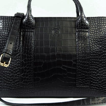 (CLEARANCE) SIERRA Bag in Croco Black - PU Leather