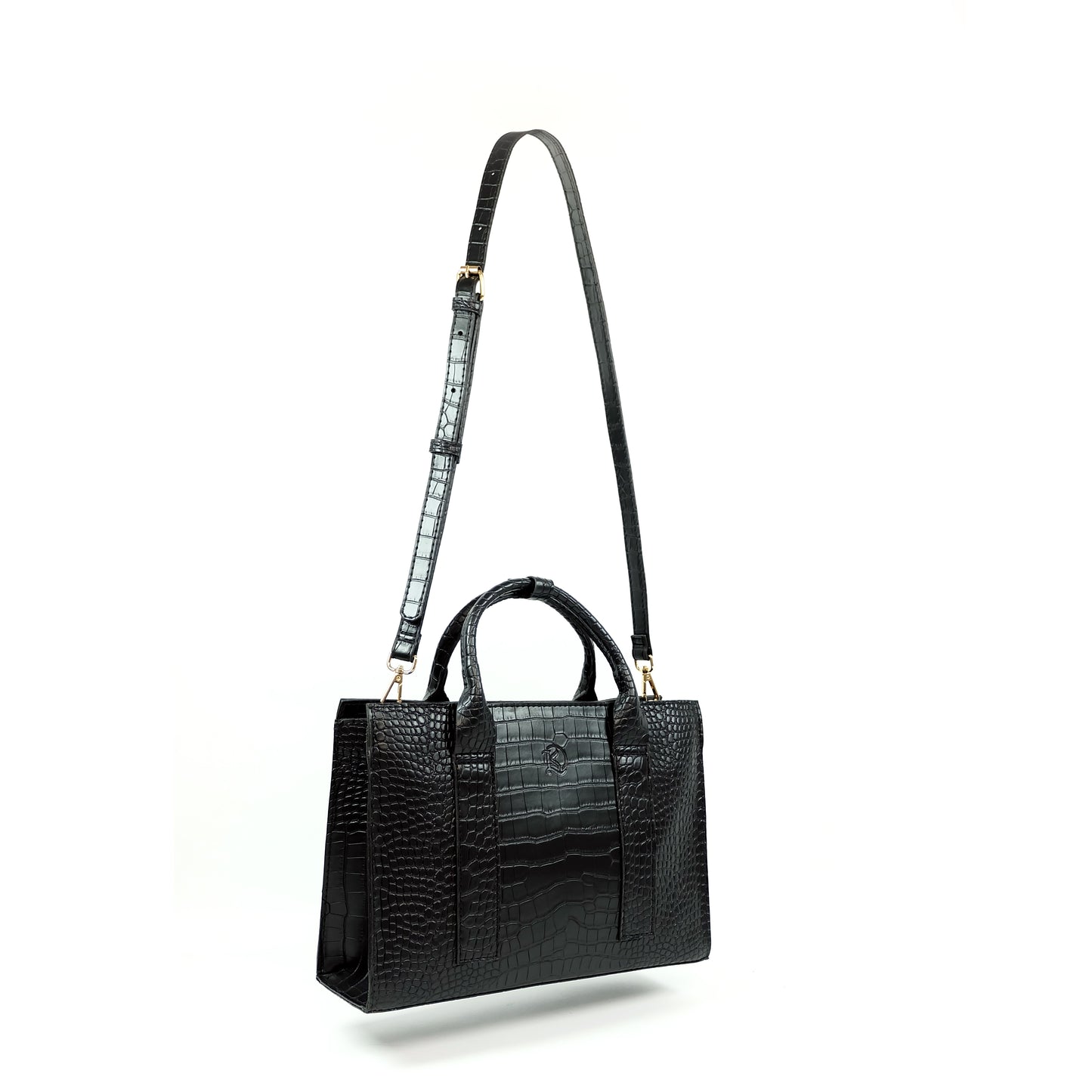 (CLEARANCE) SIERRA Bag in Croco Black - PU Leather