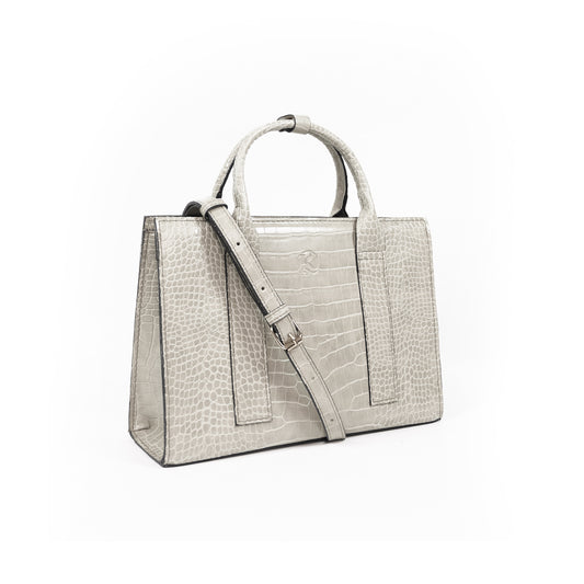 (CLEARANCE) SIERRA Bag in Croco Bone - PU Leather