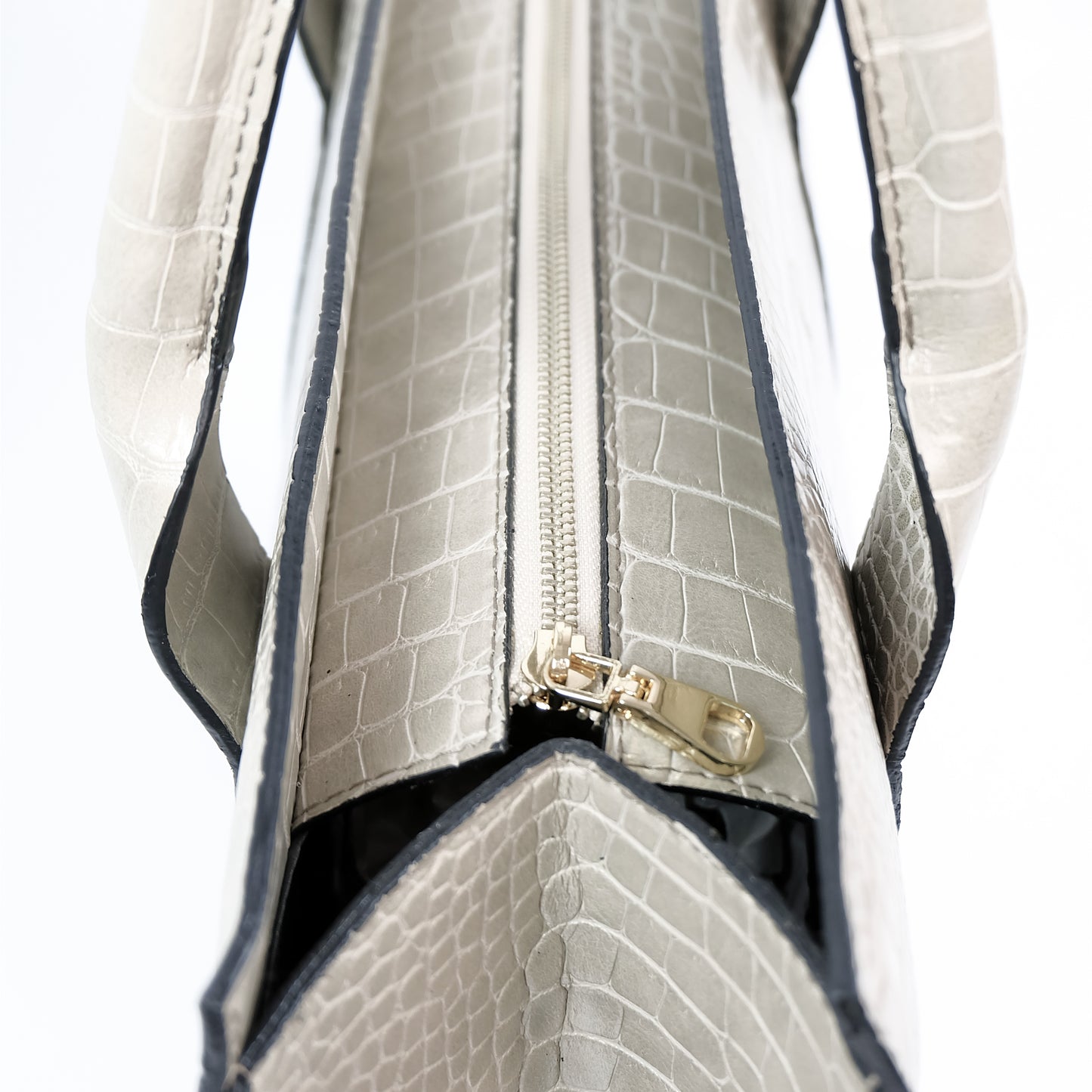 AMIRA Laptop Tote Bag in Croco Bone - PU Leather