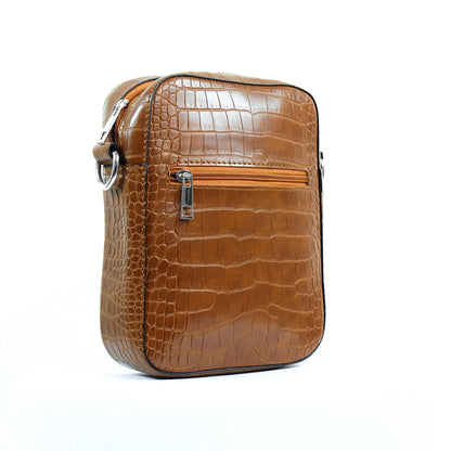 (CLEARANCE) TIKAS Bag in Croco Tan - PU Leather
