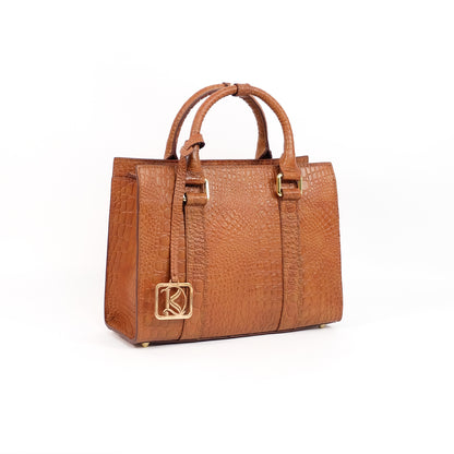 SAFIRA Mini Bag in Croco Tan -  Genuine Leather
