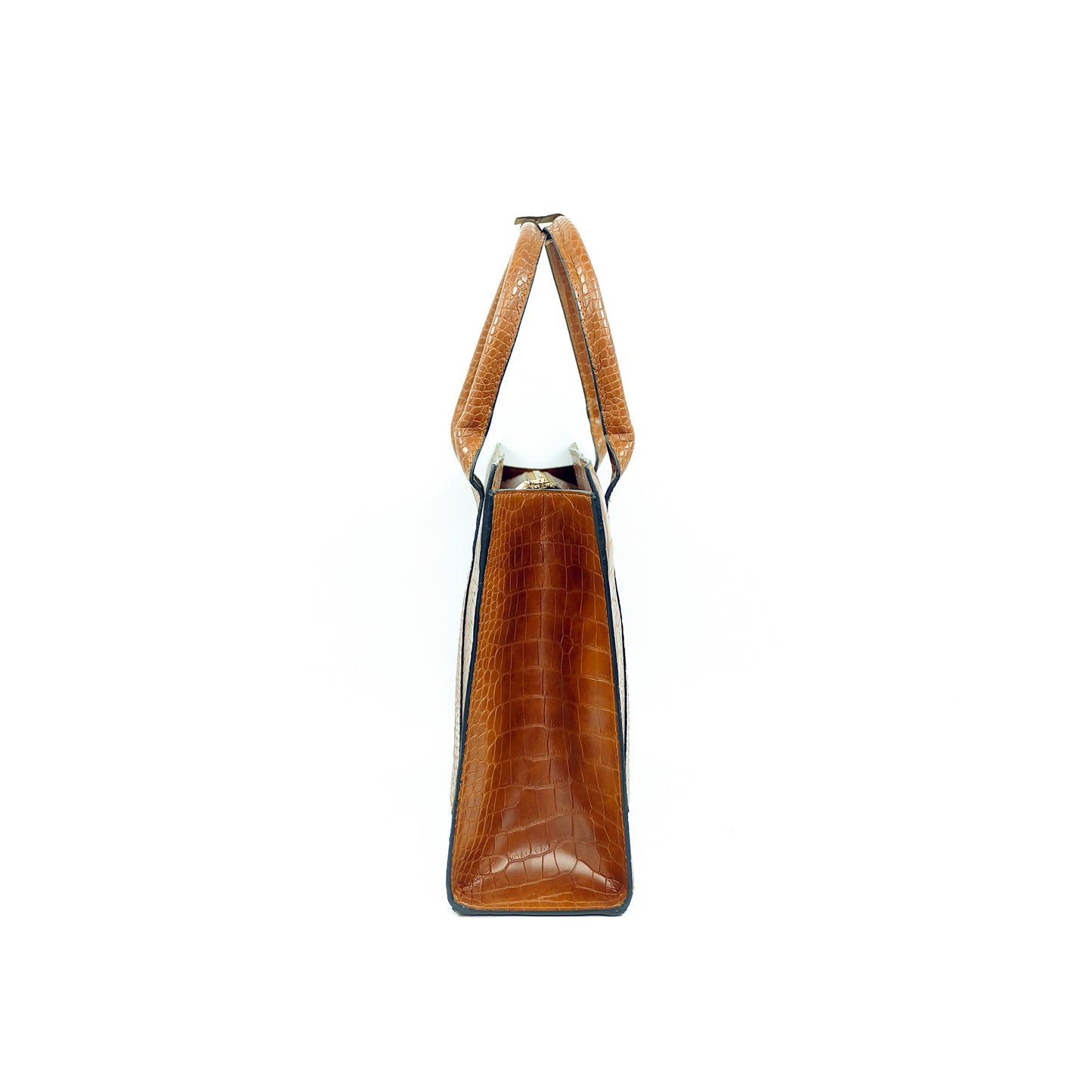 AMIRA Laptop Tote Bag in Croco Tan - PU Leather