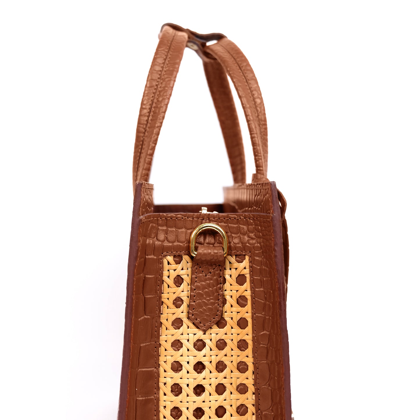 SAFIRA Square Bag in Croco Tan - Full Cowhide x Solihiya