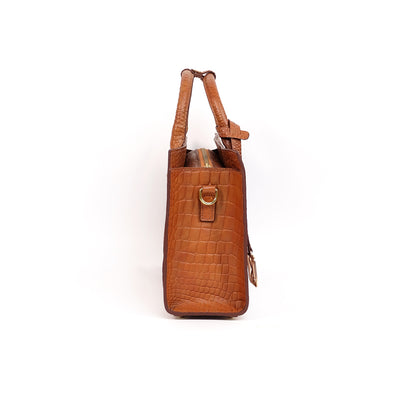 SAFIRA Mini Bag in Croco Tan -  Genuine Leather