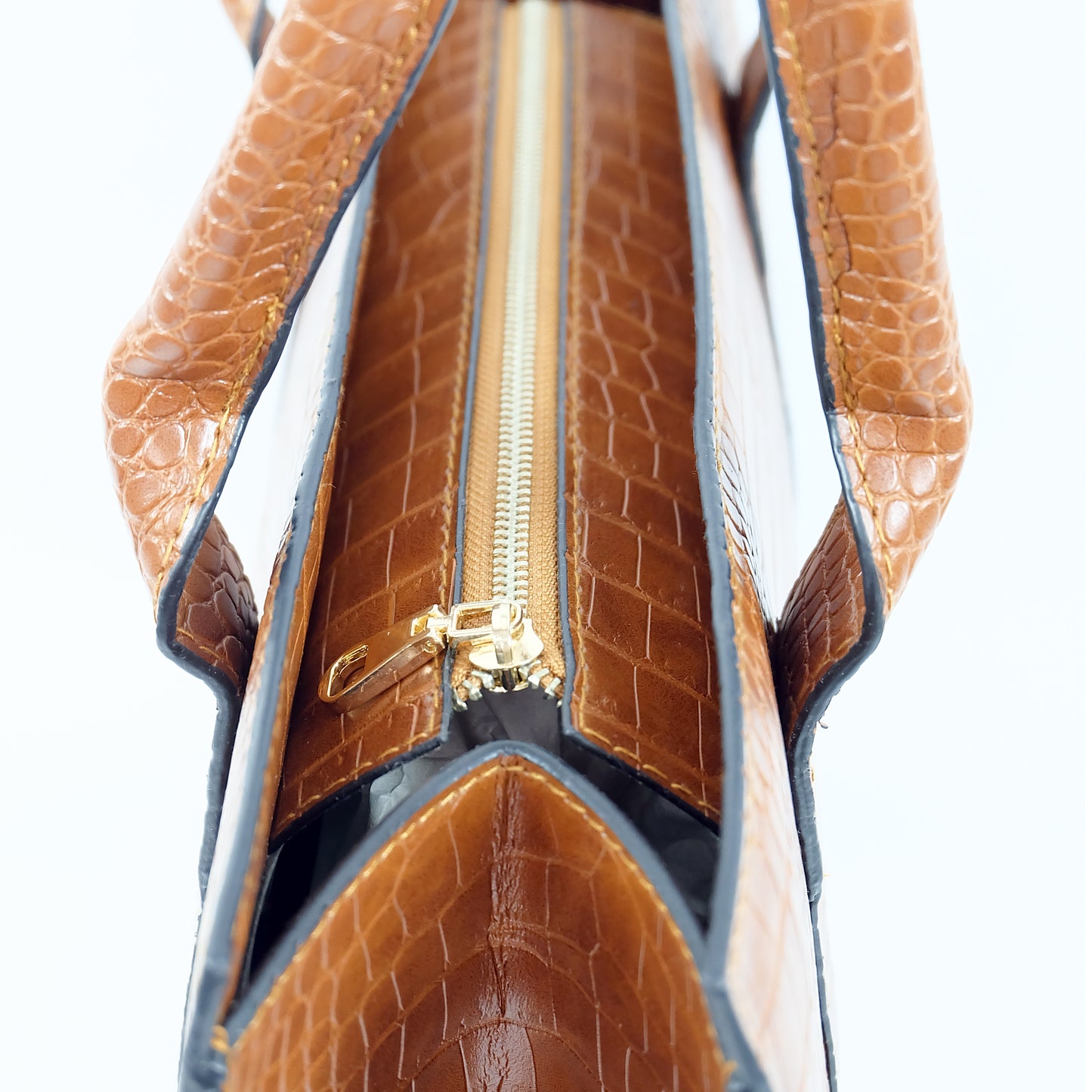 AMIRA Laptop Tote Bag in Croco Tan - PU Leather