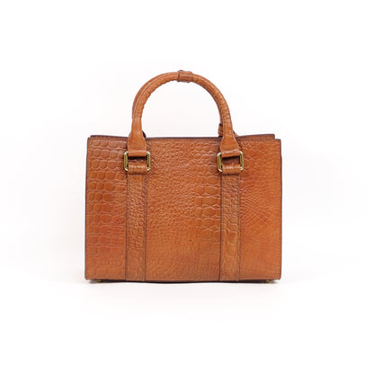 SAFIRA Mini Bag in Croco Tan -  Genuine Leather