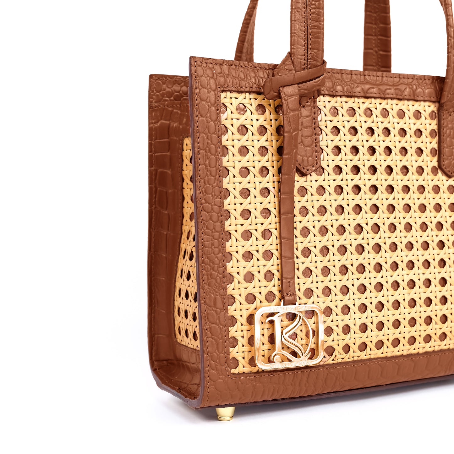 SAFIRA Square Bag in Croco Tan - Full Cowhide x Solihiya