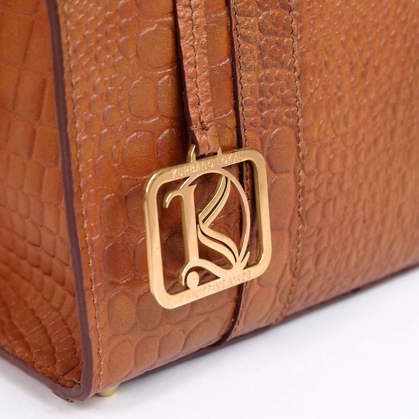 SAFIRA Mini Bag in Croco Tan -  Genuine Leather