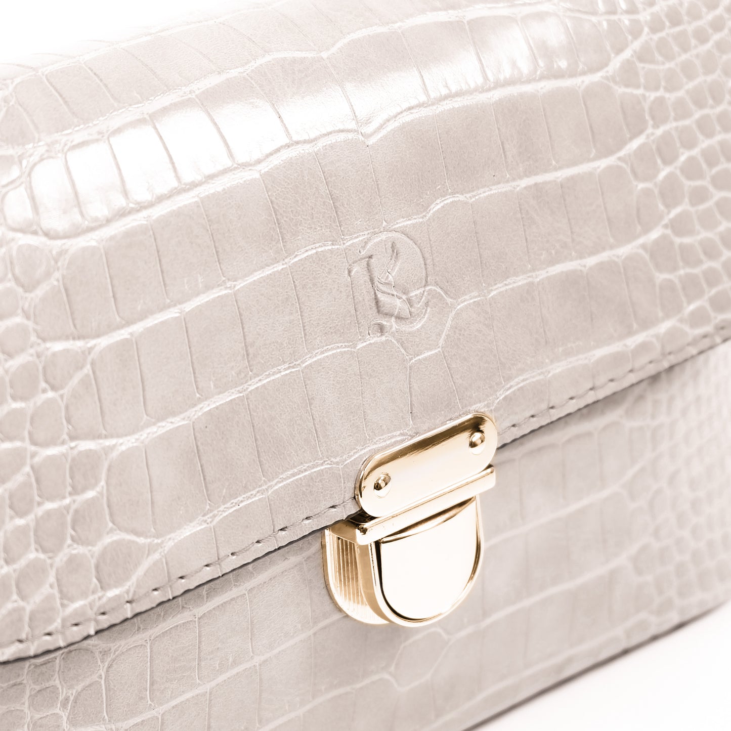 (CLEARANCE) VIA Bag in Croco Bone - PU Leather