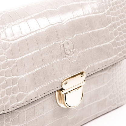 (CLEARANCE) VIA Bag in Croco Bone - PU Leather
