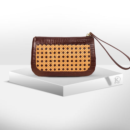 PHONE WRISTLET POUCH in Dark Brown - Full Leather x Solihiya
