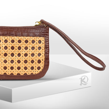 WRISTLET SMALL POUCH in Dark Brown - Full Leather x Solihiya