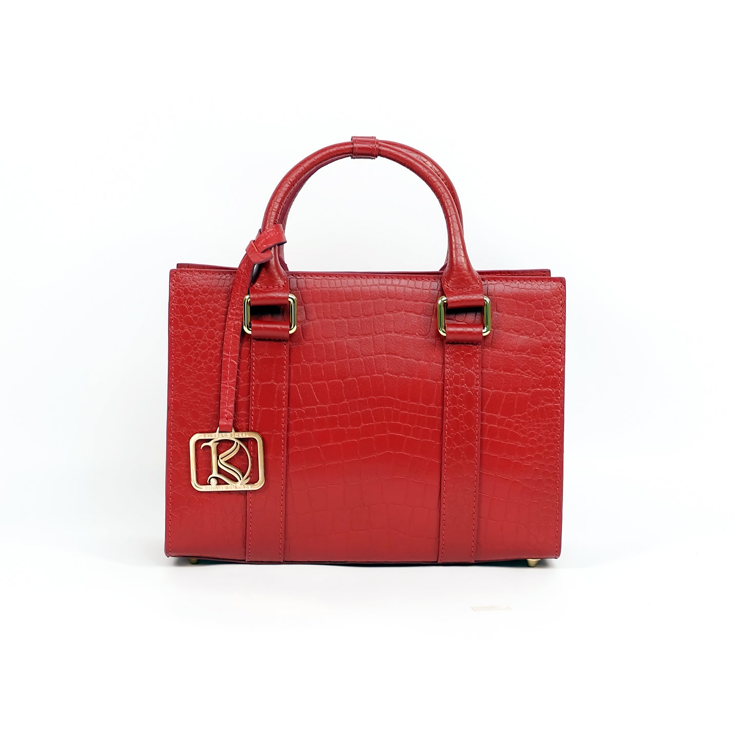 SAFIRA Mini Bag in Croco Red -  Genuine Leather
