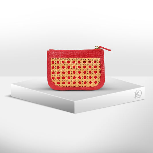 BASIC POUCH in Red - Full Leather x Solihiya