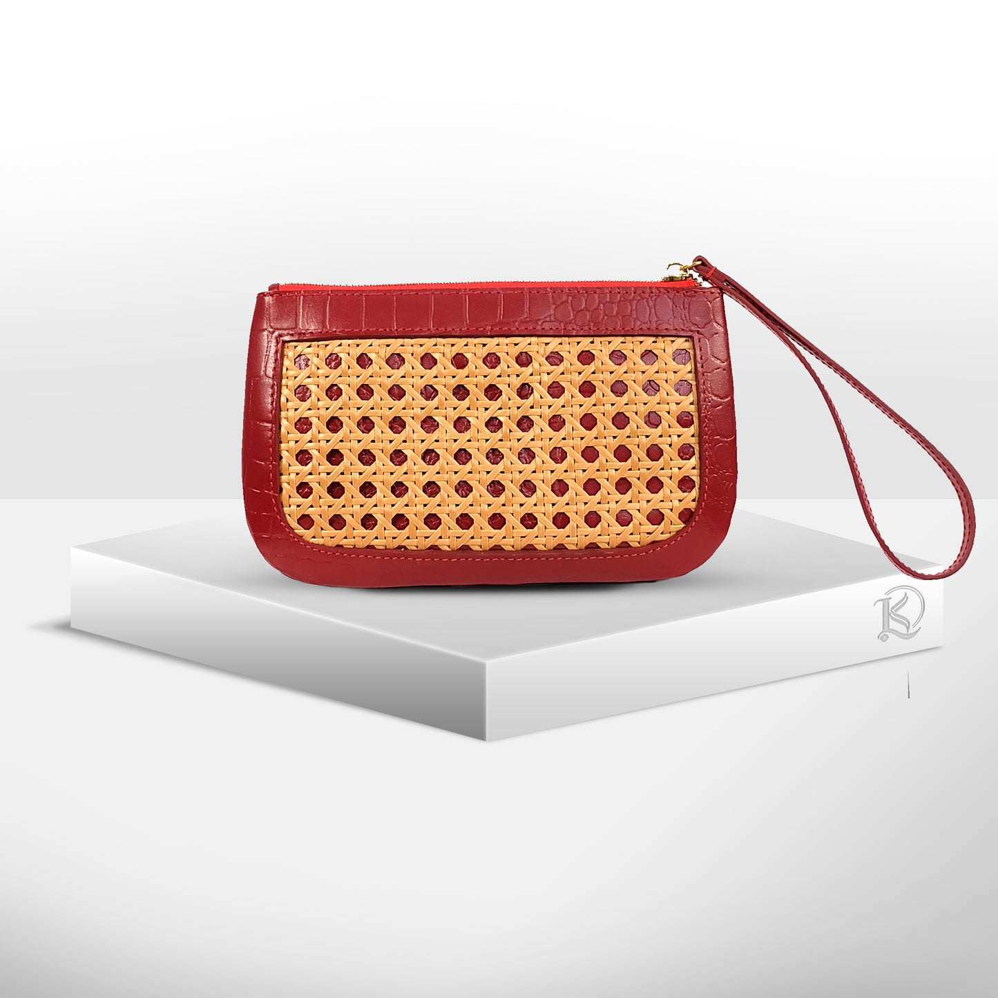 PHONE WRISTLET POUCH in Red - Full Leather x Solihiya