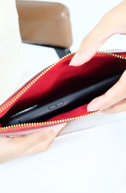 PHONE WRISTLET POUCH in Dark Brown - Full Leather x Solihiya