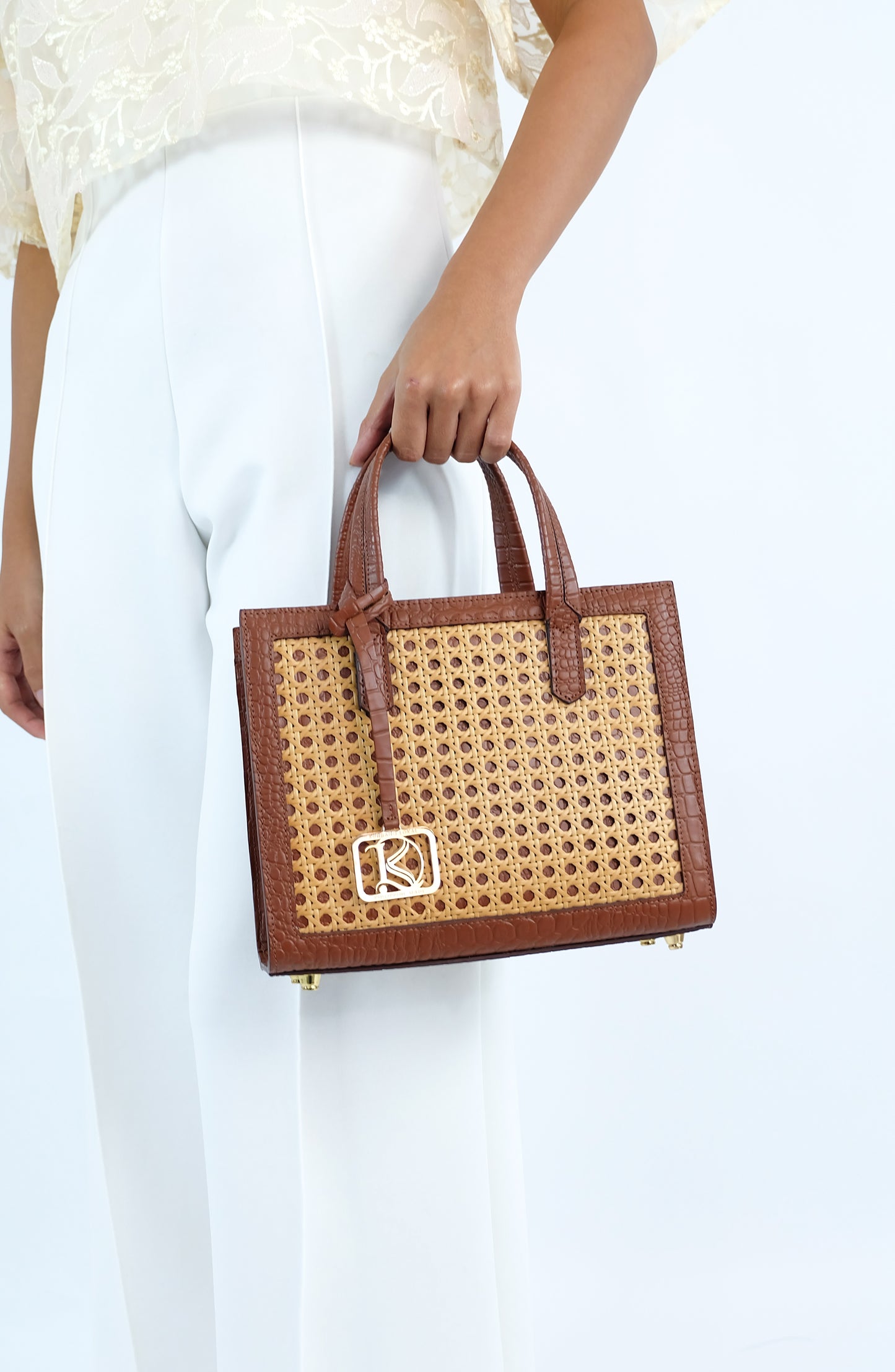 SAFIRA Square Bag in Croco Red - Full Cowhide x Solihiya
