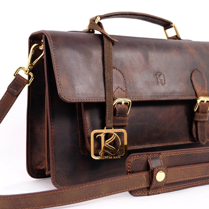 MAHARLIKA Backpack in Distressed Oil Brown -  Genuine Leather