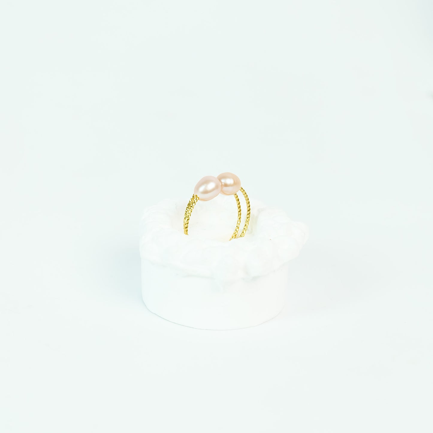 Twisted Twin Pearl Open Ring - Fresh Water Palawan Pearls