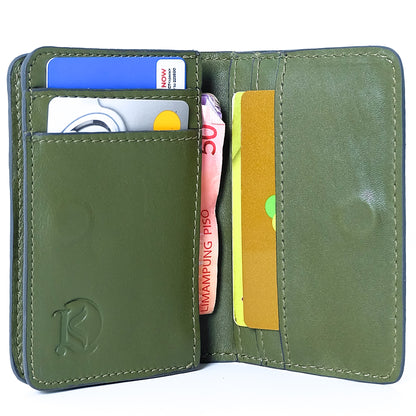 Baltazar Card Holder Wallet in Creased Green