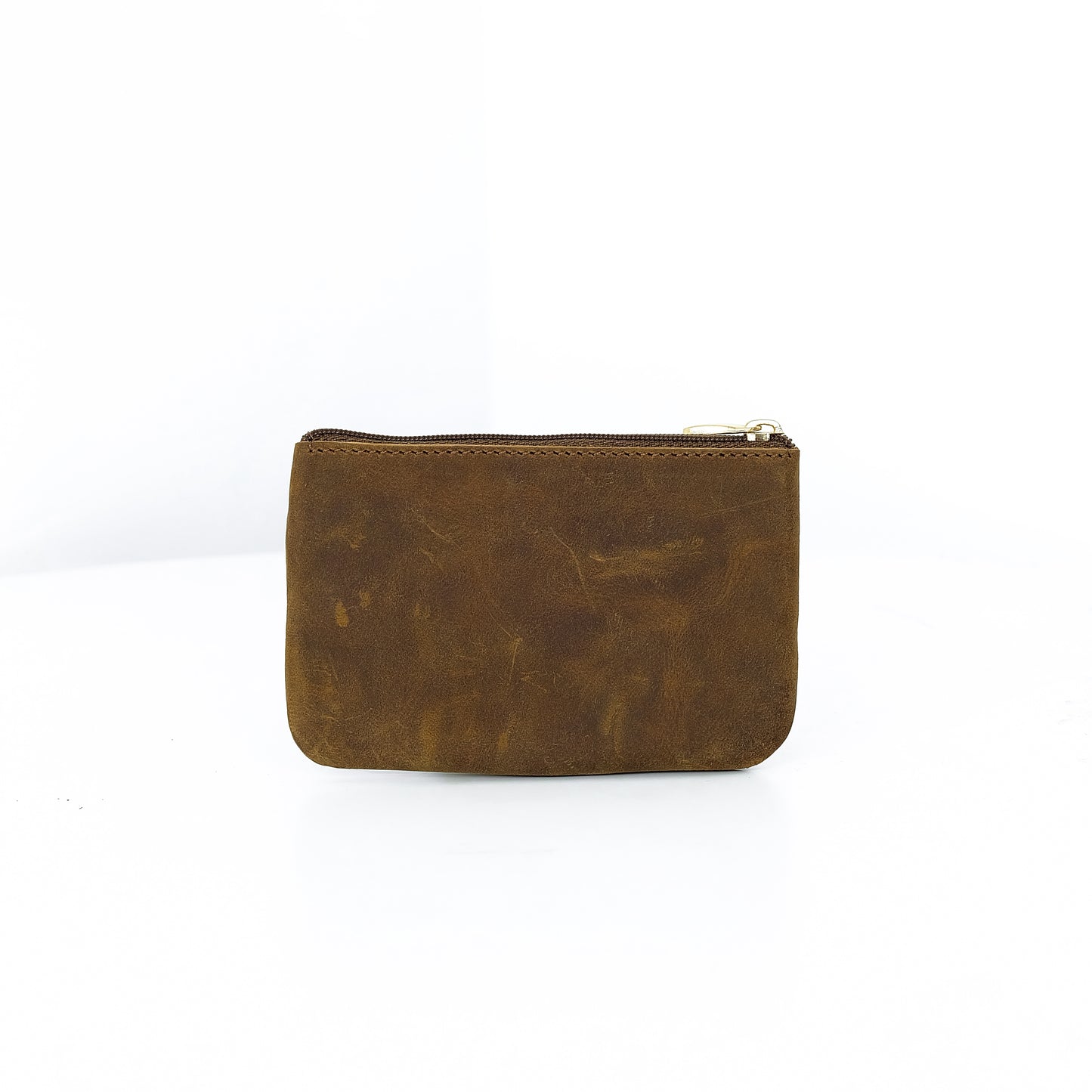 Alonso Double-Zipper Coin Pouch in Vintage Tan Version 2