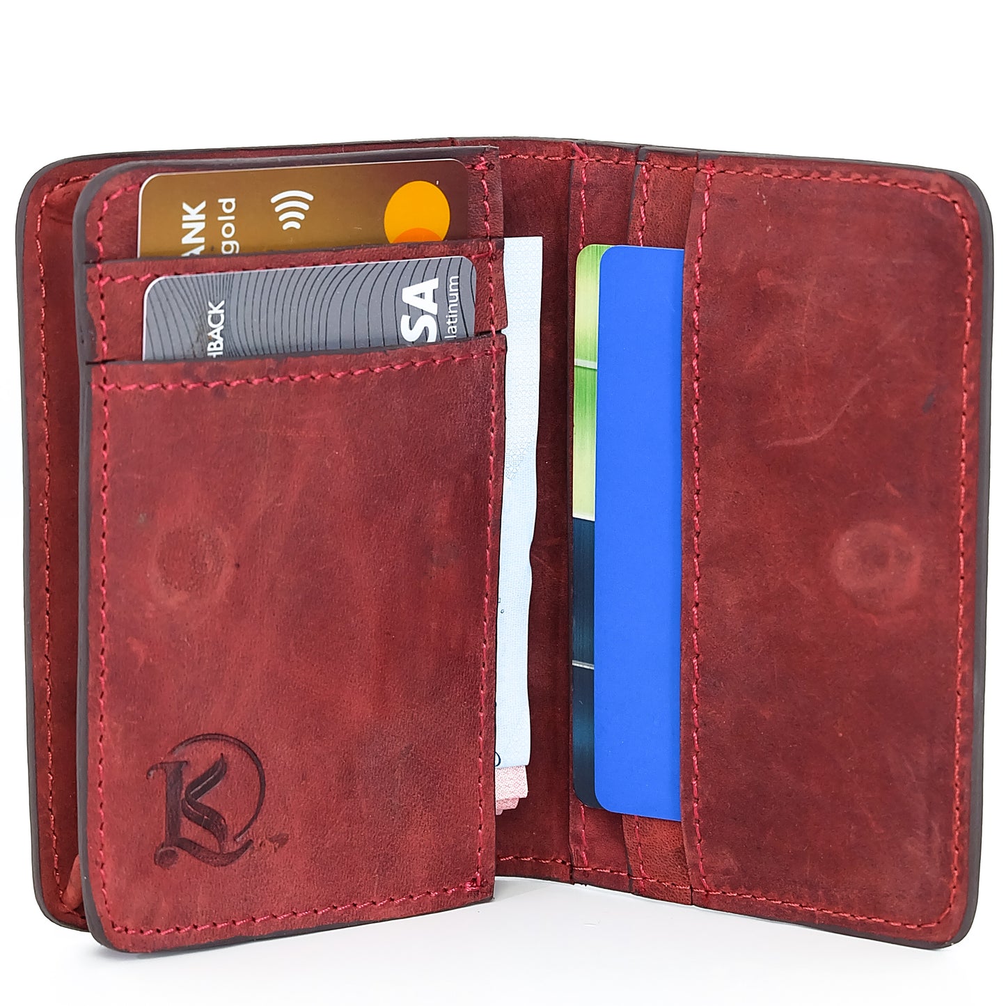 Baltazar Card Holder Wallet in Vintage Red