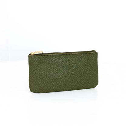 Alejandro Basic Pouch in Grained Matte Army Green - Genuine Leather